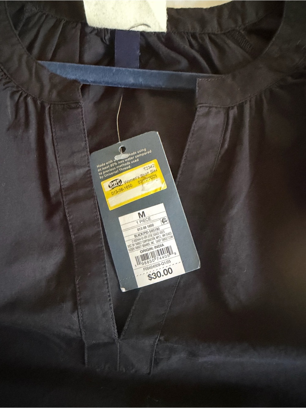 Universal Thread black Short-Sleeve Tunic with White Embroidery - Picture 6 of 7